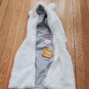 Gymboree Soft White Hooded Vest